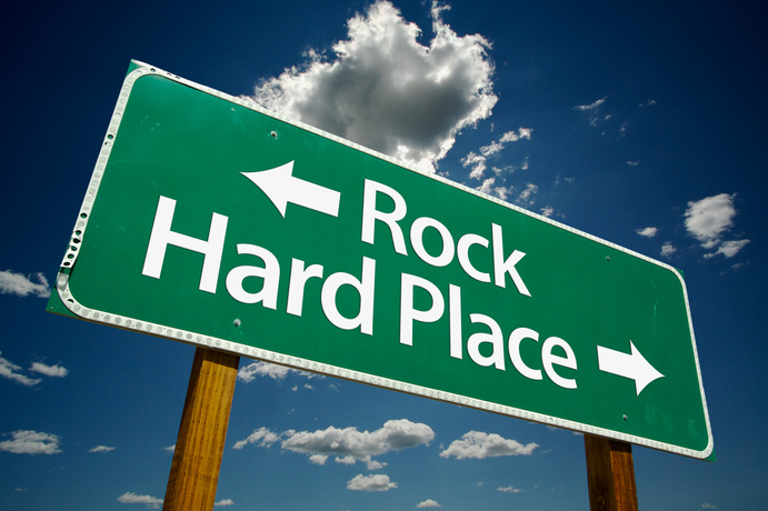 $BTC rock and hard place
