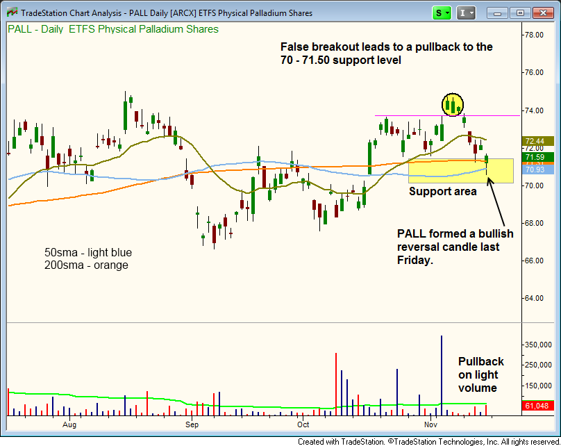 $PALL bullish reversal candle