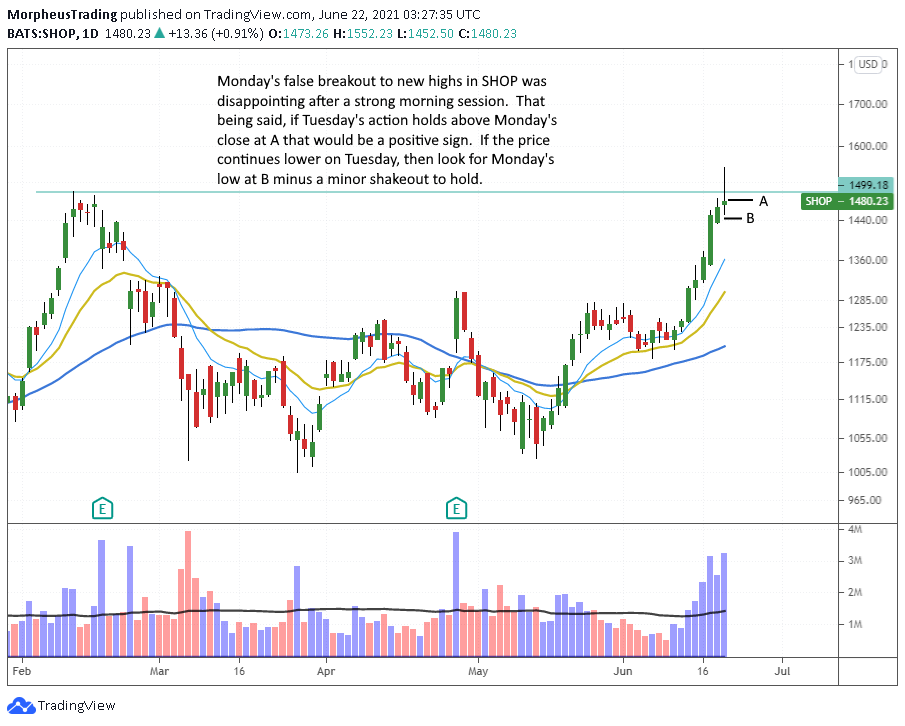 The Wagner Daily - Trading Alert: $CDNA Breakout Entry 7 $SHOP daily
