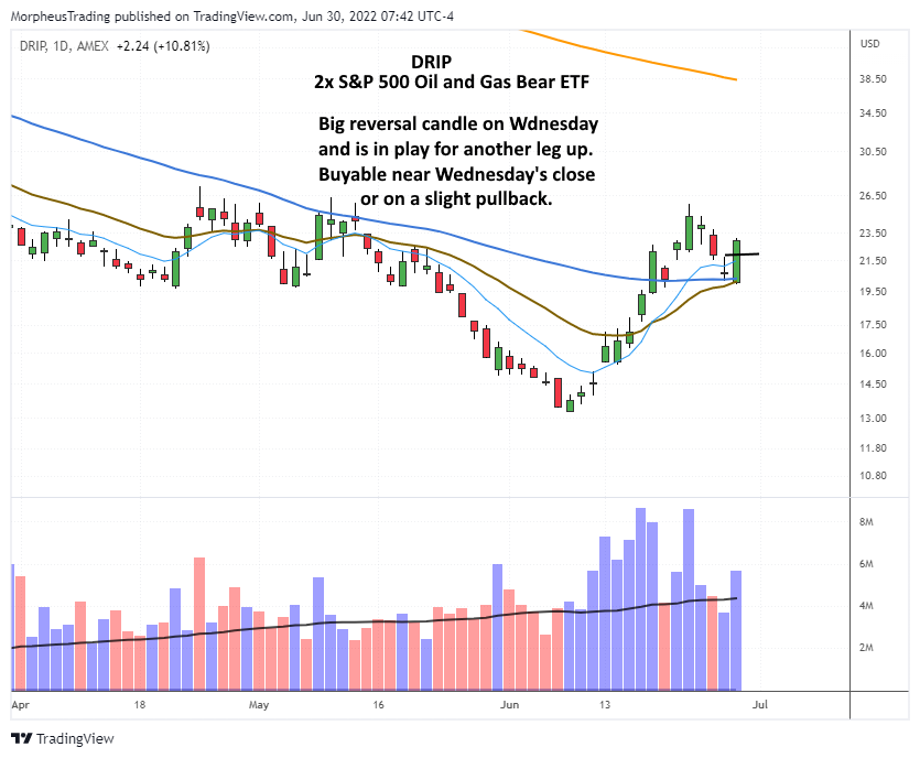 The Wagner Daily - 2x Inverse Oil & Gas ETF $DRIP in play post strong reversal 1 $DRIP daily