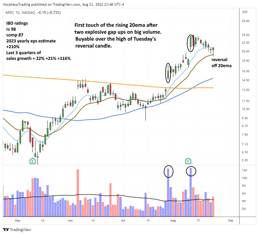 The Wagner Daily - $ARRY Surges Higher: An Opportunity for a Low-Risk Entry 1 arry daily