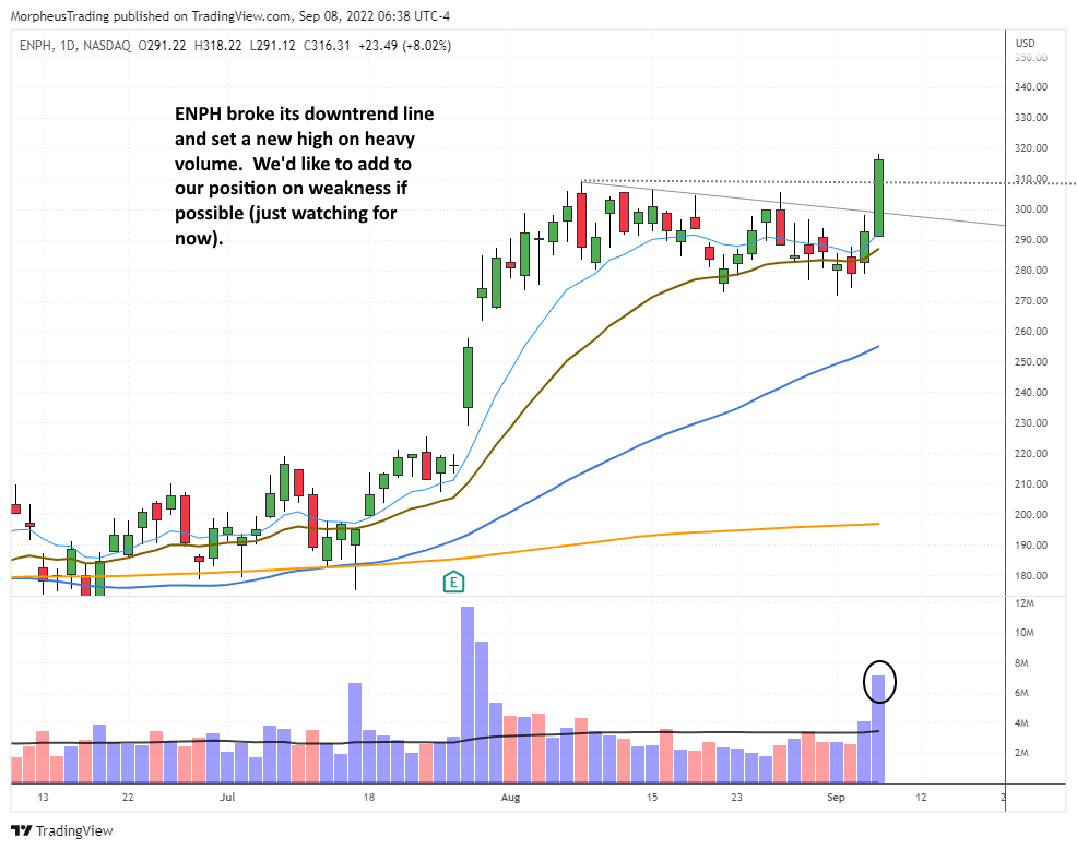 The Wagner Daily - Solar Leads Market Higher - Adding to $ENPH 1 enph daily